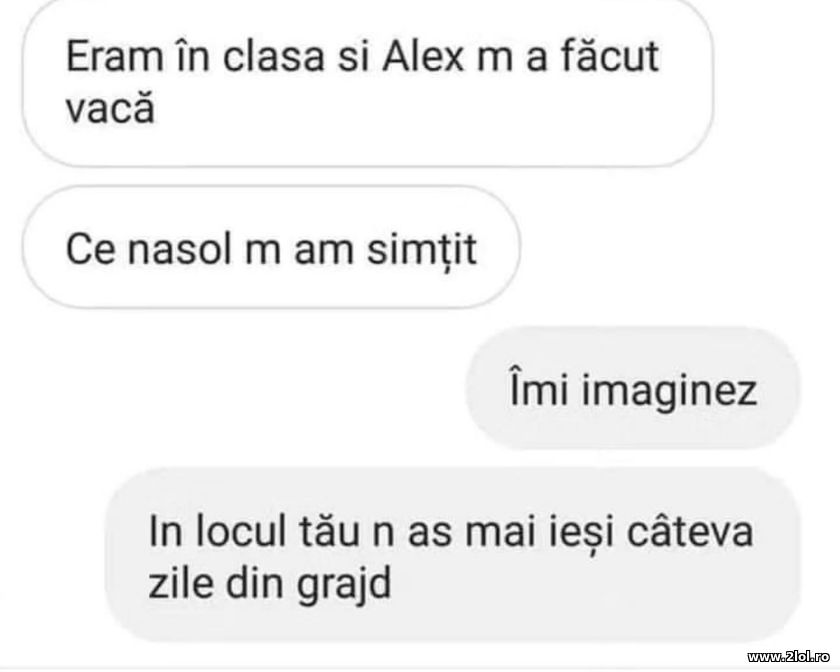 Eram in clasa si Alex m-a facut vaca | poze haioase