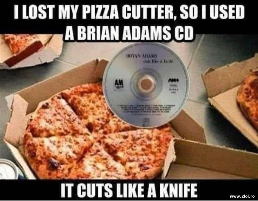 I lost my pizza cutter, so I used a CD | poze haioase