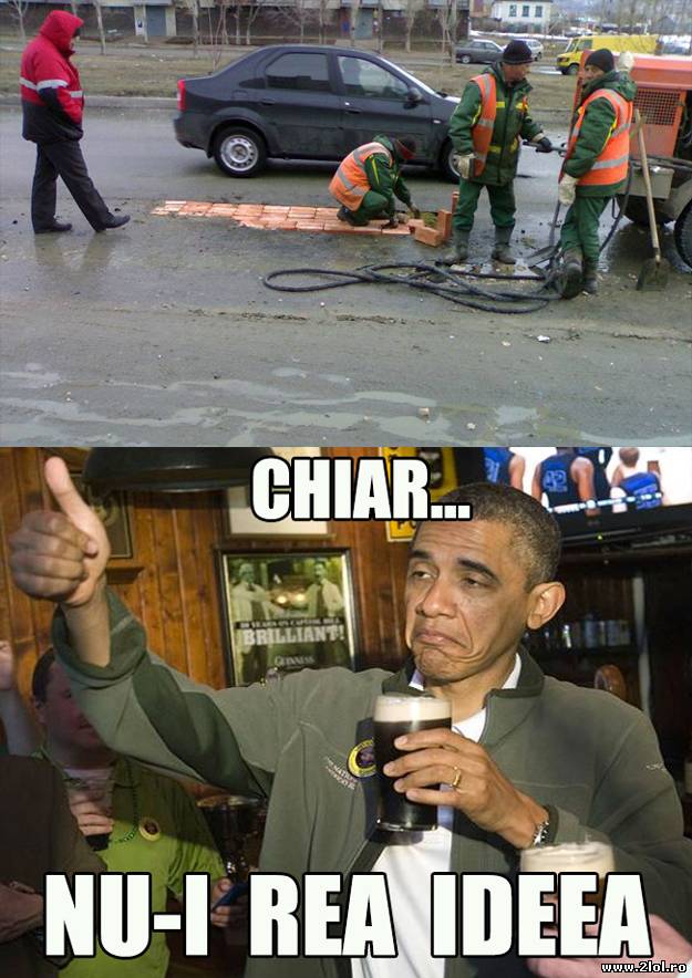 Cum se repară drumurile în România | poze haioase