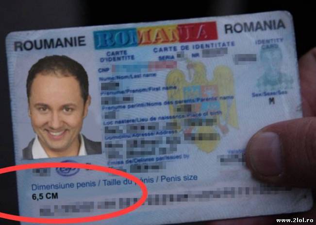 Noul buletin va conține și mărimea penisului | poze haioase