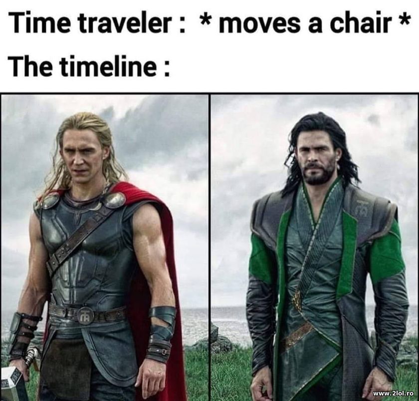 Time traveler moves a chair. The timeline | poze haioase