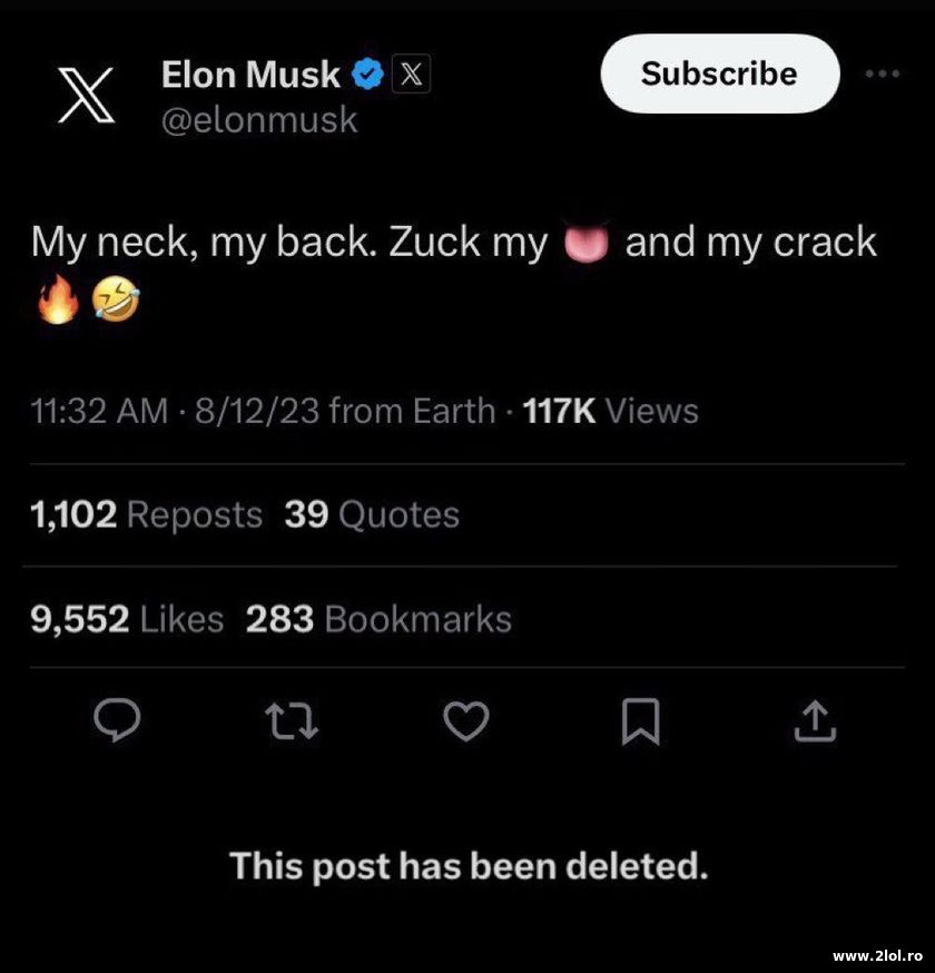 My neck, my back Zuck my and my crack | poze haioase